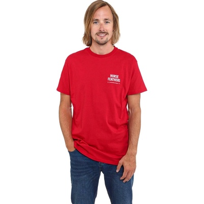 Horsefeathers Mountain Skull pánske tričko s krátkym rukávom true red