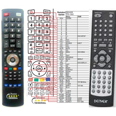 GENERAL DENVER TFD-1922 - съвместимо дистанционно управление на марката General (TFD-1922)