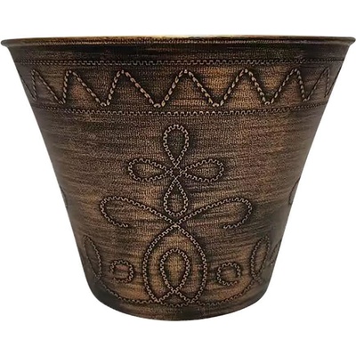 Kvetináč Strend Pro Flower, 24,5x19,3 cm, zlatý, metalický efekt