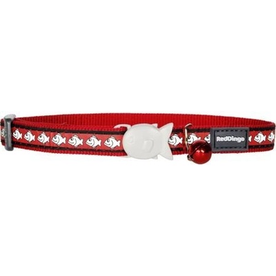 Red Dingo obojek pro kočky reflexní Fish Red 12 mm – Zboží Dáma
