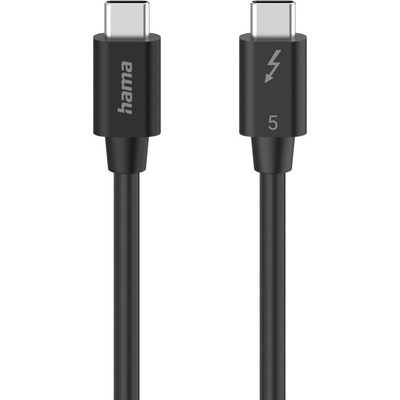 Hama Кабел Hama 200796, от Thunderbolt 5(м) към Thunderbolt 5(м), 1m, 8K, 80 Gbit/s, 240W, черен (HAMA-200796)