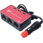  Разклонител за запалка beauty car В-085, Волтметър, 3 гнезда, 2 usb, 12-24v (В-085)