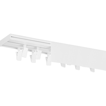 Dekodum Stropní kolejnice z PVC dvouřadá bílá s krytem 340 cm na žabky