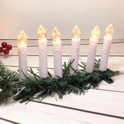 MagicHome Sviečka so štipcom reťaz 10 LED 2xAA 10 ks časovač 1,5x9 cm
