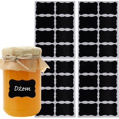 1Mcz Popisovací samolepky tabulové 24ks + bílý křídový popisovač – Zboží Mobilmania