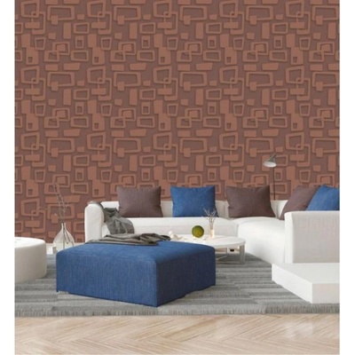 DIMEX ART Луксозна флизелинова тапета кафяви ретро геометрични фигури