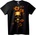 NOONEBRAND Тениска със златен череп и оранжеви цветя - S, Black