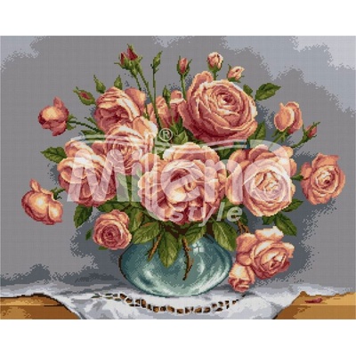 Milena Style Нежни рози - гоблен със схема конци dmc 1: 1
