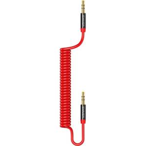 USAMS Кабел Usams Spring Audio Cable SJ256YP02, от 3.5mm Jack(м) към 3.5mm Jack(м), 1.2 м. , червен (SJ256YP02)