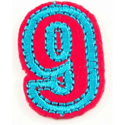 Nažehľovacia záplata - Číslica 9 - rozmer 3 cm x 1,8 cm
