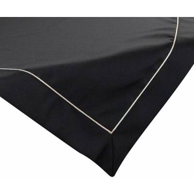 Takoy Černý napron KARIN 85x85 cm s ozdobným lemem a zlatou paspulí, dodávaný v elegantním balení.-HF-393669 | 85 x 85 cm