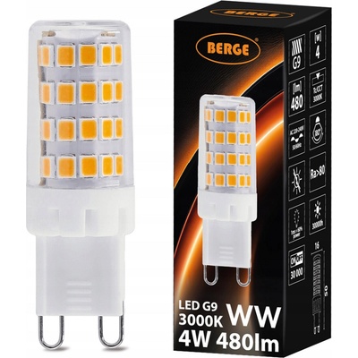 Berge LED žiarovka G9 5W 430Lm PVC teplá biela