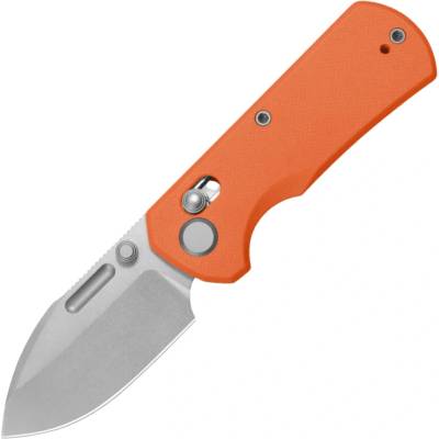 Geo Knife Belluf Stonewash M390 Blade, Orange G10 GEO2508D