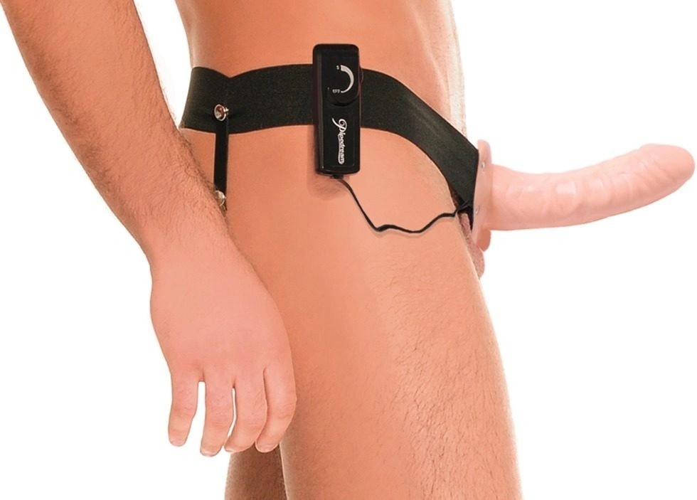 Fetish Fantasy For Him or Her Vibrating Hollow Strap On