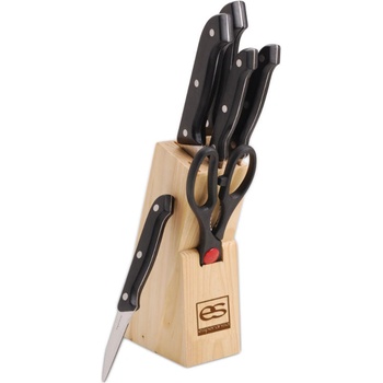 ESPERANSA Комплект ножове с поставка esperansa es 1630 a, 7 части, Ножици, Неръждаема стомана, Черен (1630110033)