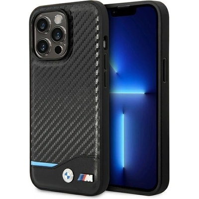 BMW Кейс BMW BMHCP14L22NBCK за iPhone 14 Pro 6.1", черен / черен, Leather Carbon (3666339067182)