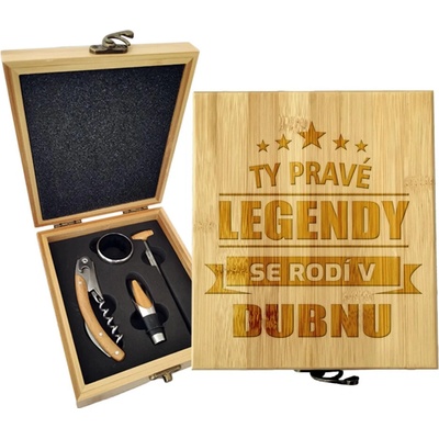 Sablio Dárková sada na víno Ty pravé legendy se rodí v dubnu: 147×168×49 mm