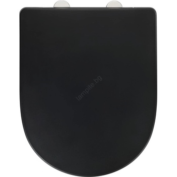 WENKO 24989100 - тоалетна седалка EXCLUSIVE 36, 5x45 см черна/сребриста (WE0709)
