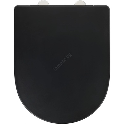 WENKO 24989100 - тоалетна седалка EXCLUSIVE 36, 5x45 см черна/сребриста (WE0709)