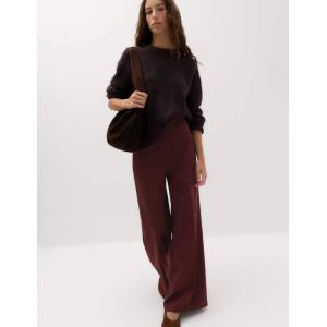Marks & Spencer Джърси панталони с широки крачоли, със стреч Marks & Spencer червена Marks & Spencer | Cherven | ЖЕНИ | 8 REG