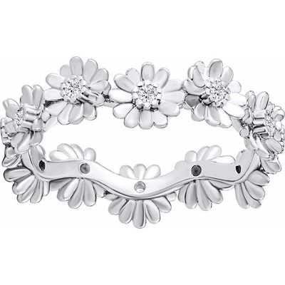 SILVEGO Stříbrný prsten kytičky Flow s Brilliance Zirconia ADDR3732RS