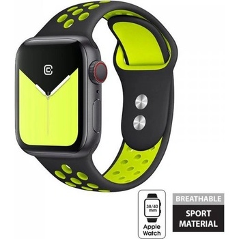 Crong Duo Sport каишка за Apple Watch 38/40/41 мм черна/лайм (CRG-40DSB-YLW) (CRG-40DSB-YLW)