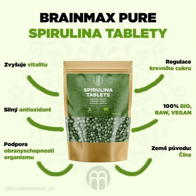 BrainMax Pure Spirulina BIO 500 tabliet