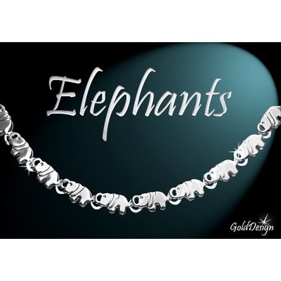 Gold Design Elephants řetízek rhodium (GD233)