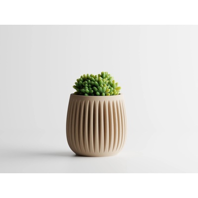Кашпа Columna Голояма, 142x142xH140мм- Пясъчен Мат