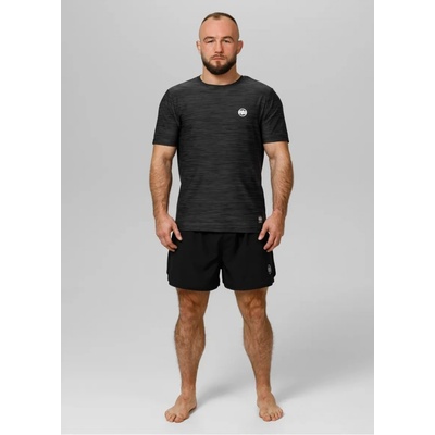 PitBull West Coast pánské triko casual sport SMALL LOGO černý melír