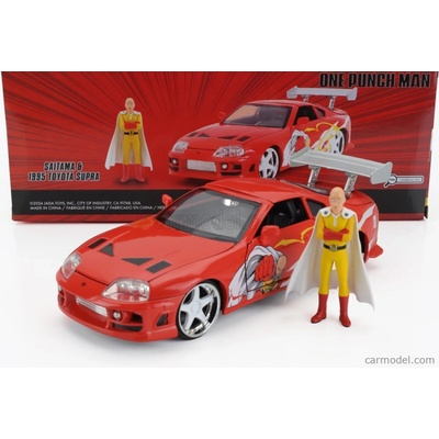 Jada Toyota Supra With One Punch Man Saitama Figure 1995 Orange 1:24