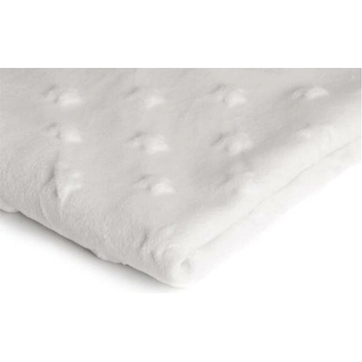 Látka minky hvězdy, 320 g/m², šíře 155 cm, metráž, bílá