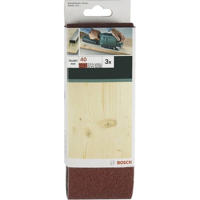 Bosch Accessories 2609256221 sada brúsneho pásu Zrnitosť 60, 80, 100 (d x š) 533 mm x 75 mm 1 sada