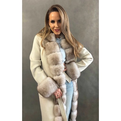 Max Original Leather Vlnený kabát s kožušinou 210021A beige