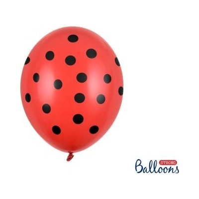 Balóny 30cm 6v1 Bodkované červeno čierne