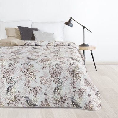 Takoy DESIGN 91 Přehoz na postel POLY s potiskem ptáků a větviček se zlatavými akcenty-HF-422901 170 x 210 cm