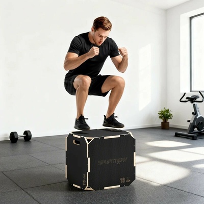 SPORTNOW Plyo box 3v1 51 x 47,5 x 40,5 cm | černý – Zboží Mobilmania