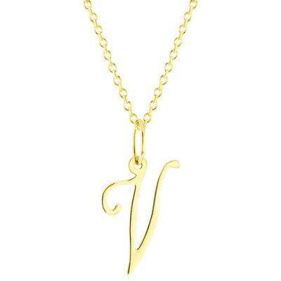 Gemmax Zlatý řetízek s písmenem „V“ GUSYN-42771-36261