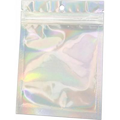 žiadna značka Strunové vrecká 9x12 cm strieborné Zip-Lock sada 100 kusov