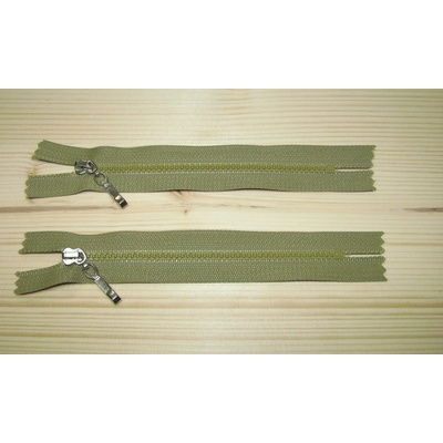 Kostenný zips zelená 3mm nedeliteľný 14cm