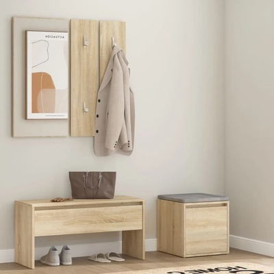 vidaXL Комплект мебели за антре, дъб сонома, инженерно дърво (3082047)