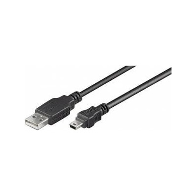 MicroConnect USB A - Mini USB B 5P 10m M-M 28/1P 24/2C 48X0.12ALMG OD4.2MM, Black
