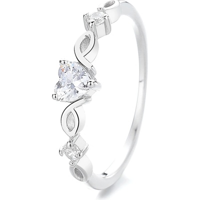 DELIS Пръстен от сребро 925, jw1347, дизайн на сърце, с родиево покритие (jw1347)