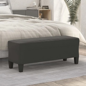 vidaXL Пейка, тъмносива, 100x35x41 см, микрофибърен плат (349467)