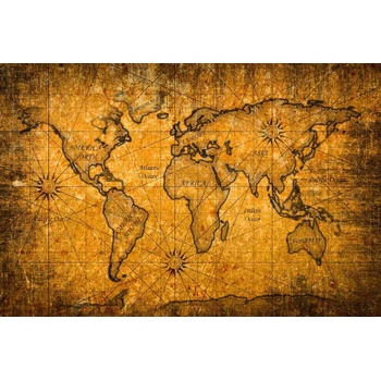 DIMEX ART s. r. o Флизелинов фототапет винтидж карта на света vi. 375 x 250 см