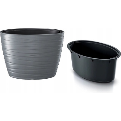 Prosperplast Květináč plast šedý 58,5 x 38,5 x 42,3 cm