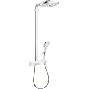 Hansgrohe Raindance Select E - Showerpipe 300 душ комплект с термостат ShowerTablet Select, 3 струи, бяло/хром 27127400 (27127400)