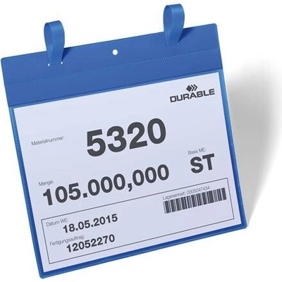 DURABLE Logistické vrecko, A4, na šírku, s rýchloviazačom, DURABLE, tmavomodré