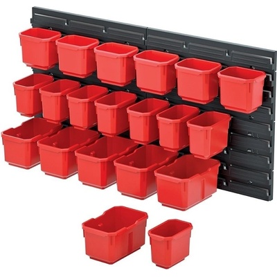 PlasticFuture Závěsný organizér s 20 boxy ORDERLINE 80x16,5x40 cm černo-červený