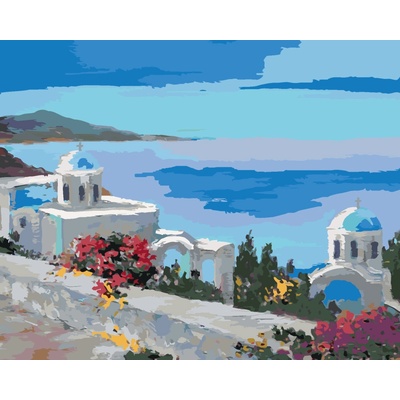 ZUTY Malování podle čísel SANTORINI II Rozměr 80 x 100 cm Rámování vypnuté plátno na rám